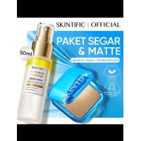 SKINTIFIC Paket Segar & Matte Bundling - Radiance Booster Serum Spray 50ml + Matte Powder